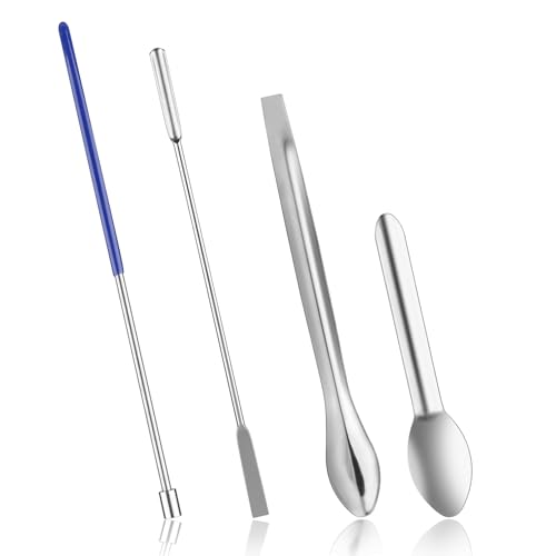 4pcs Cap Filling Machine Kit, Encapsulation Kit Includes U-Shaped Spatula Small Spoons Fine Particles Tamper Gelcap Filler for Medication and Supplements