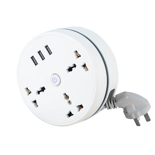 Civiliank Universal Power Strip, 6 en 1 Multiprise Universelle, Multiprise Rétractable avec 3 Prises, 3 Ports USB, Interrupteur de Protection Contre Les Surcharges pour...