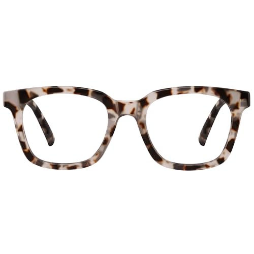 Jectieey Blue Light Blocking Glasses for Women Men,Oversize Fashion Squre Anti Eyestrain Glasses for Gaming/Reading/TV(white quartz)