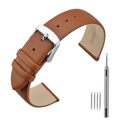 Bracelet de montre en cuir de veau premium, élégance interchangeable 16-22 mm