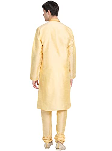 SKAVIJ Men's Kurta Pajama Set Art Silk Indian Tunic Ethnic Wear Dress, Regular Fit Ideal Father's Day Gift2