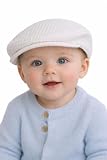 SOHOBABY™ British Made 100% Cotton White White Blue Soft Stretchy Baby Boy Flat Cap (UK, Age, 12 Months, 18 Months, White)