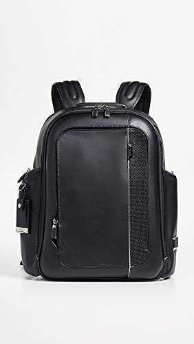 tumi blue leather backpack