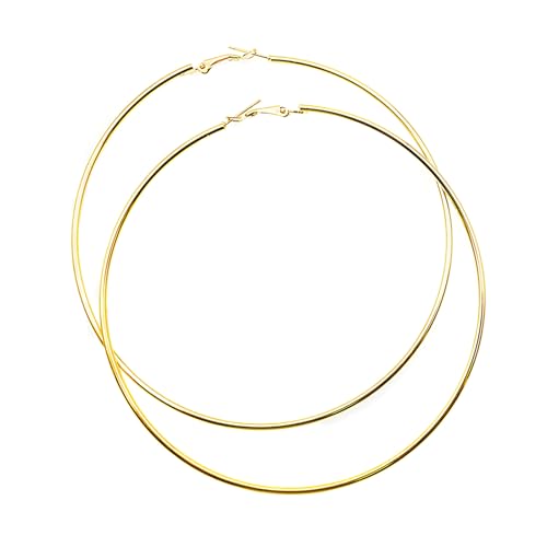 Hypoallergenic Big Hoop Earrings for Women Men - 10cm Lightweight Geometric Thin Circle Earrings, Nickel-Free Statement Ear Jewelry