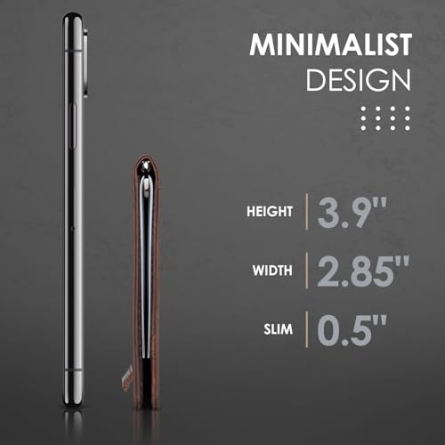 Genuine Leather Wallet for Men Slim with Money Clip RFID Blocking Card Holder Minimalist Mini Bifold Front Pocket Secure and Compact (Dark Brown)2