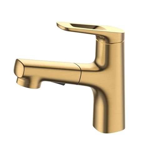 Robinet d'évier or brossé en laiton élégant pour salle de bain moderne