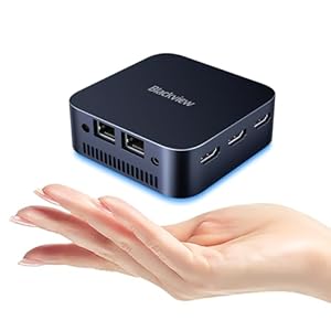 Mini PC Blackview Mini Computer MP80 Intel 11th Gen CPU N5095, 16GB RAM LPDDR5 512GB M.2 SSD, Mini Desktop Computers Micro PC Support 4K Triple Display/2.4/5G WiFi/Dual LAN/3 HDMI/3 USB Port