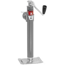 Bulldog 198200 Gray Universal 15" Topwind Travel Weld-On Swivel Trailer Jack with Foot Plate 7,000 lbs. Lift Capacity