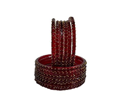Image of SUNDRAM Raindrop Glass Bangles Set for Women & Girls, Transparent Crystal Kanch Ki Chudi for Wedding & Party, Set of 12