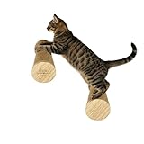 Peldaños de Escalada para Gatos de Pared con Rascador de Yute | Estantes Flotantes de Madera Resistente 30 cm | Plataforma de Pared para Gatos Medianos y Grandes | Pack de 2 – Althea Living