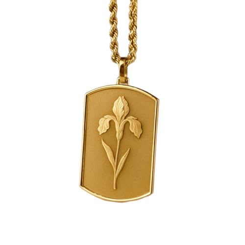 Collier plaque militaire Iris LKBEADS argent 925 anti-ternissement pour peau sensible