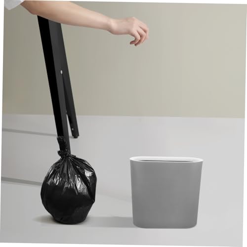 Bote de basura rectangular gris para baño y cocina miniatura 6
