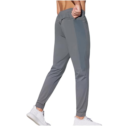 Men's Quick Dry Athletic Pants Drawstring Waist Straight Leg Pants with Pockets Summer Outdoor Running Workout Clothes