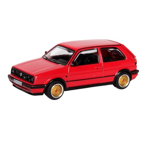 Modélisme De Véhicules à Moteur Modèle De Voiture en Alliage Décoré Rouge pour Volkswagen Golf GTI MK2 Échelle 1/64 Modèle Réaliste Portes Non Ouvertes Voiture Miniature