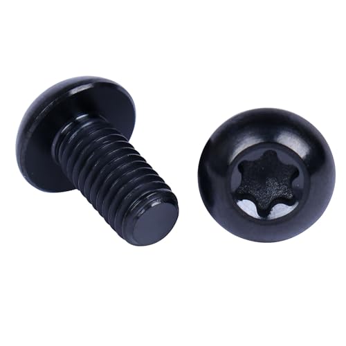 Image of 6PCS Titanium Bike Screw M5x10mm Bicycle Disc Brakes Rotor Bolts Torx T25 Head (Black)