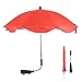 Demeras - Ombrello parasole per passeggino, regolabile, universale, per bicicletta, passeggini, moto, colore: Rosso/Blu