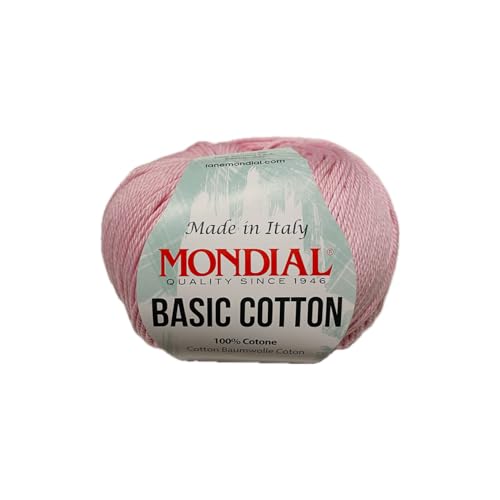 100% cotone Made in Italy Basic Cotton Mondial Cotone 100% 50 gr 110 mt Made in Italy Filato per Ferri Maglia e Uncinetto 3,5-4,5 mm per Amigurumi Granny Square Copertine Neonato (Cioccolato rosa - 103)
