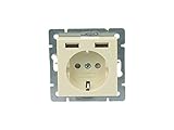 merten steckdosen atelier cremeweiß Steckdose und Aufladegerät in einem dank 2 USB Anschlüsse