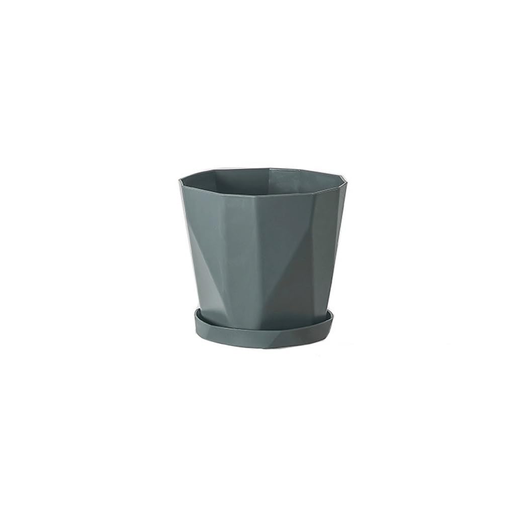 GELASIGE Flower Pots Resin Green Plant Succulent Plastic Flower Pot Large Diameter Outdoor Flower Pots(C)