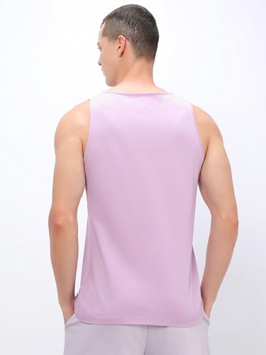 Image of Bewakoof Men's Solid Regular Fit Sleeveless Round Neck Cotton Vest