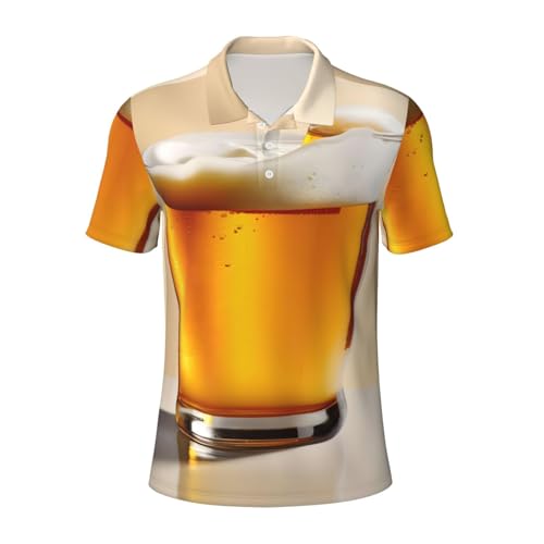 Polo imprimé mousse de bière anti-humidité pour homme