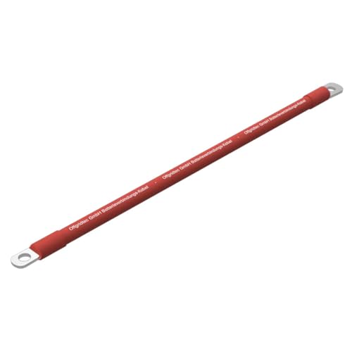 Offgridtec Schwerlast-Batteriekabel-Brücke 50mm Doppel-M8-Ringkabelschuhe Hochstrom-Gleichstromleitung für Batterien Wechselrichter & Boote Flexibel Öl- UV- & Flammenbeständig (0 2m Rot)