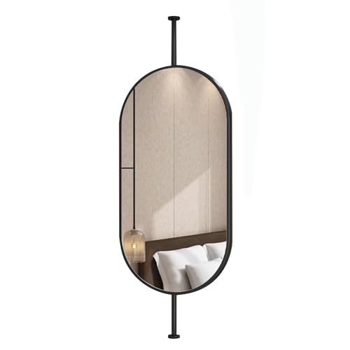 Miroir suspendu plafond pour manque de place murale et salle de bain