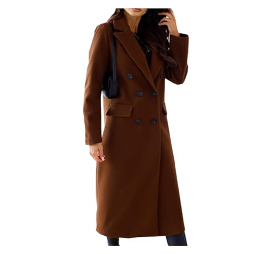 DGDXLMPNR Mormon Wives Blue Coat, Light Blue Pea Coat Women, Blue Trench Coat Women, Womens Winter Coat(Dark Brown,Small)