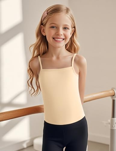 Image of Auranso Girls Undershirts Kids Camisole Toddler Adjustable Straps Tank Tops