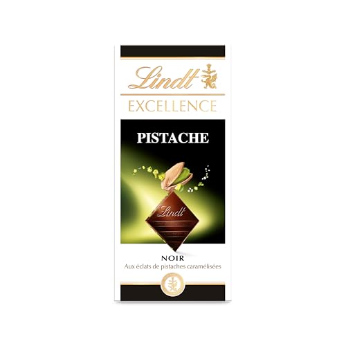Lindt - Tablette EXCELLENCE Noir Pistache à la Pointe de Sel - Chocolat Noir, 100g