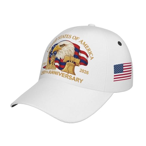 Image of USA Flag Baseball Cap American Patriotic Trucker Hat Father Dad Mother Mom Adjustable Sportswear Hat for Men Women Adults