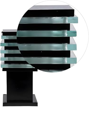 Image of Areezo Waterproof Outdoor Gate Light for Main Gate Pillar - Modern LED /Holder Based Lamp for Home, Garden & Balcony (Pack of 4, Ice Cube Black)