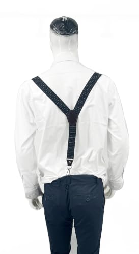 Image of Mens Suspenders with 3 Swivel Hooks Belt Loops 1.4 Inch Wide Heavy Duty Adjustable Braces