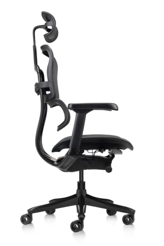 Image of Ergohuman ME7ERG GEN2 High Back Mesh Office Chair with Tilt Tension Control, Tilt Lock, Synchro Tilt, Seat Height, Seat Depth, and Arm Height Adjustments, Matte Black Frame