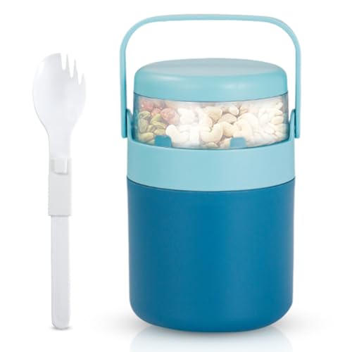 Cereal Cup to Go 570 ml + 160 ml, Yoghurt Cup to Go with Spoon, L...