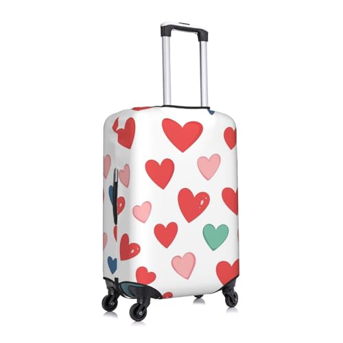 Elastic Luggage Cover Anti Scratch Dirt Covers, Colorful Cute Love Hearts Travel Luggage Cover Suitcase Protector Fits 31-32 Inch Luggage3
