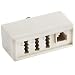 Produktbild BestPlug Telefon Fax Adapter Verteiler Splitter Weiche Verbindungsstück, 1 TAE-F Stecker auf 1 TAE-F Buchse, 2 TAE-N Buchse und 1 RJ11 Buchse Kupplung weiblich, Weiss