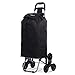 Produktbild Hoppa Leichter Einkaufstrolley mit 6 Rädern, Modell 2021, zusammenklappbar, groß, 47 l Kapazität, Einkaufstrolley, 95 cm, 2 kg, Push/Pull Treppensteiger (schwarz)
