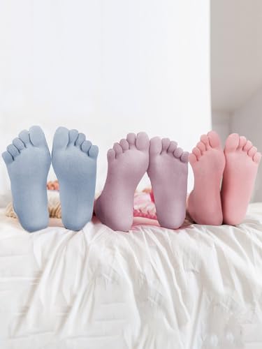 Image of Bencailor 6 /12 /32Pairs Women Toe Socks Five Toe Cotton Socks Ankle Sock with Toes Separated for Women Men Athletic Running