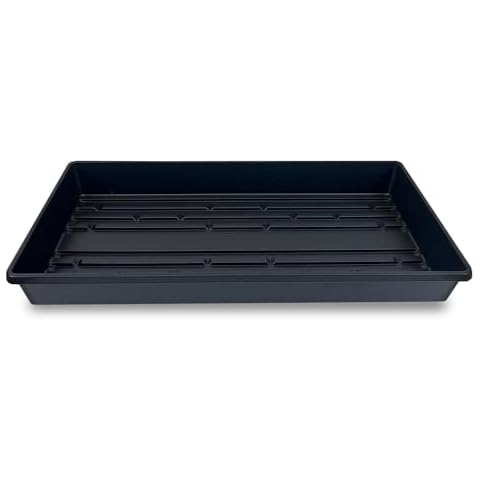 5 Pack of Durable Black Plastic Growing Trays (Without Drain Holes) 21" X 11" X 2" - Flowers, Seedlings, Plants, Wheatgrass, Microgreens & More Cover