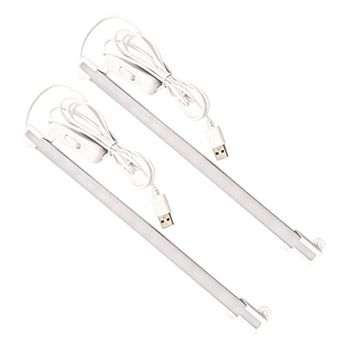 Tofficu 2Pcs Portable USB LED Reading Light Strips Eye Caring Desk Lamp for Study Warm White Compact Design for Laptop Desktop Use Flicker Lighting for Reading