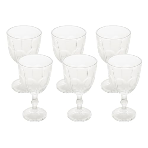 Conjunto 6 Taças para Água de Vidro Faces Lyor Transparente 300Ml