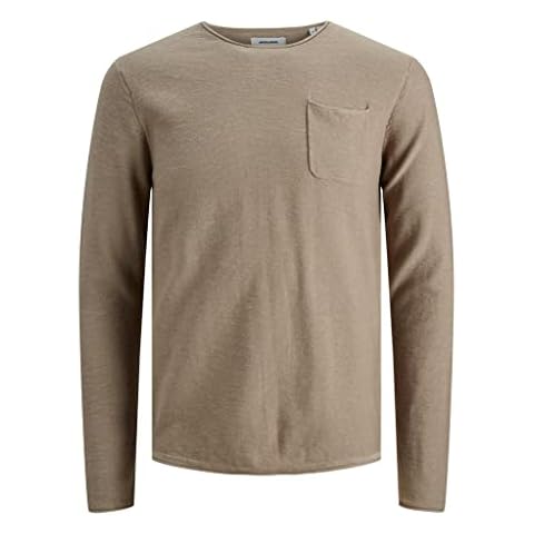 Jersey de punto Jack & Jones JJEGEORGE Knit Linen Crew Neck SN Suter Pulver, Vajilla, S para Hombre Cover