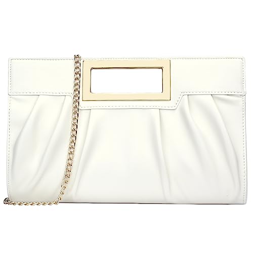 Image of KKXIU Women Clutch Purse Elegant Pleated Evening Bag for Wedding Prom Bridal with Chain Strap