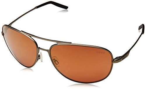 Revo Windspeed RE 3087 Polarized Aviator Sunglasses,Gun/Open Road,66 mm