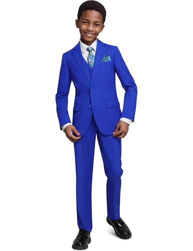 Marvelous World Boys' Formal Slim Fit Suit Set, Adjustable Waist