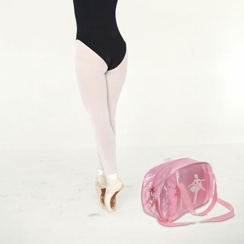 Sac de danse rose pour enfants avec compartiment à chaussures réglable