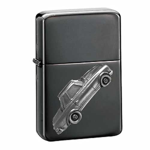 Briquet à essence rechargeable Sports Car 250 SL noir coupe-vent rabat