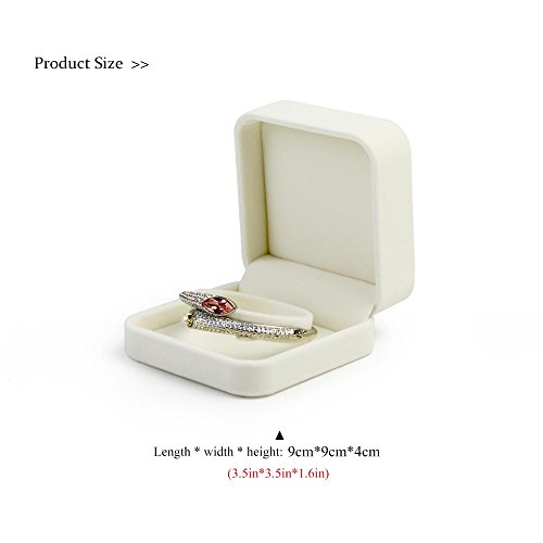 Velvet Bracelet Box Bracelet Gift Box Small Jewelry Gift Box Velvet Interior Bangle Storage for Wedding, Proposal, Birthday Gifts (White)