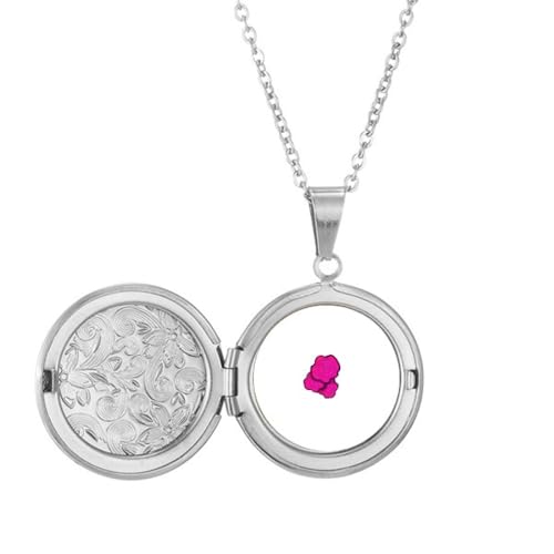 Collier avec médaillon rose britannique en argent cadeau d'anniversaire pour femme